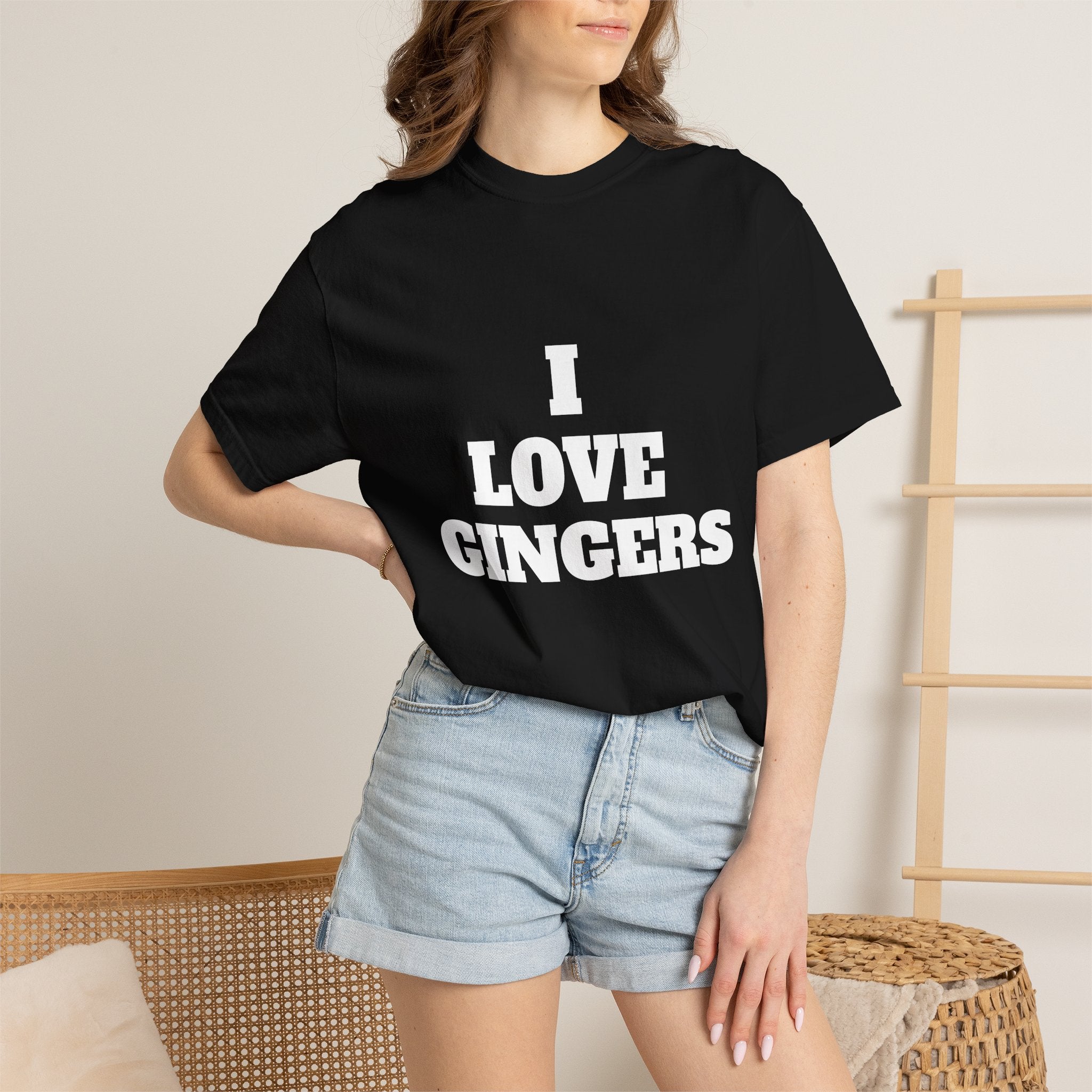 I Love Gingers T-Shirt — Funny Retro Text Tee for Ginger Lovers